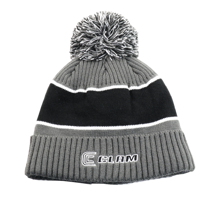 Clam Pom Hat Black / Gray