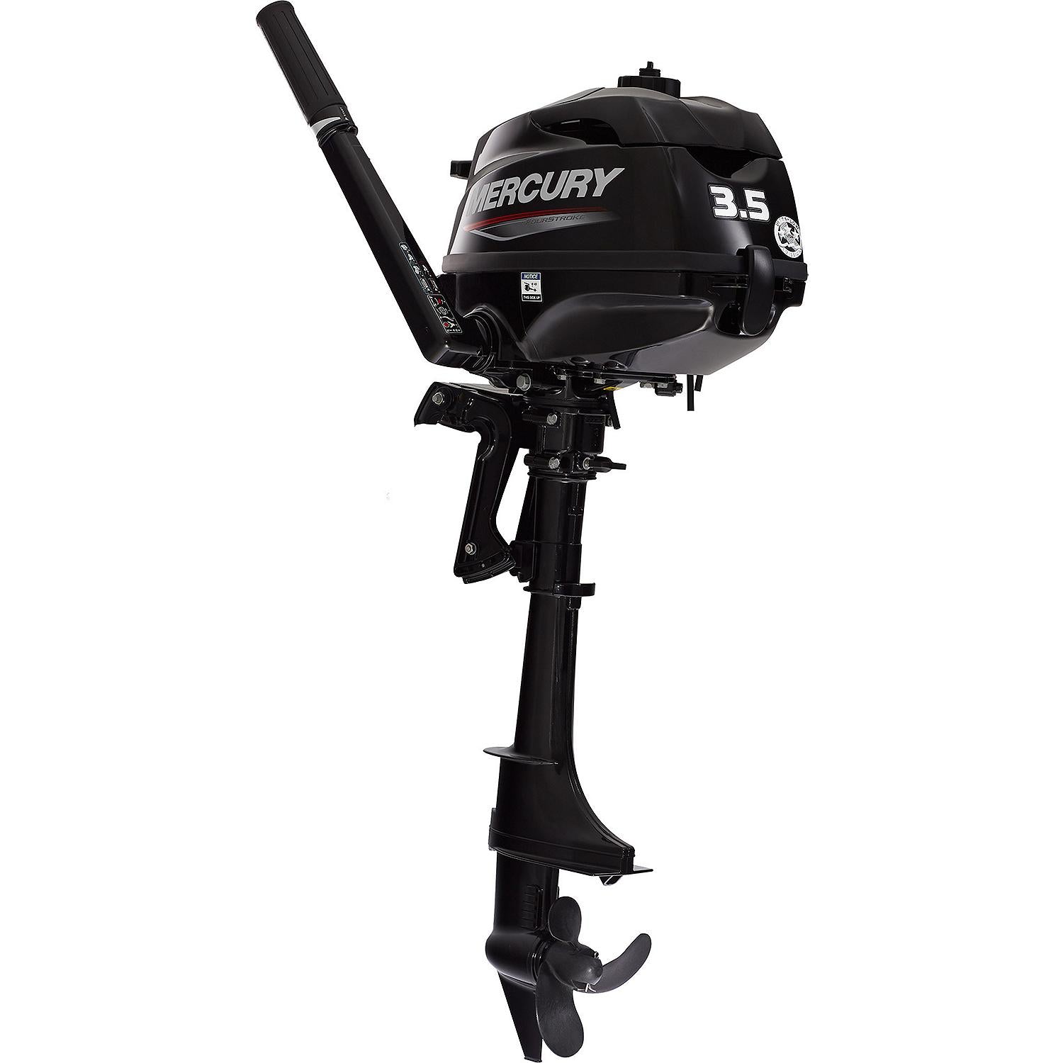 Mercury 3.5hp Tiller FourStroke Outboard Motor - 15" Shaft, Manual Tilt/Trim, Manual Start