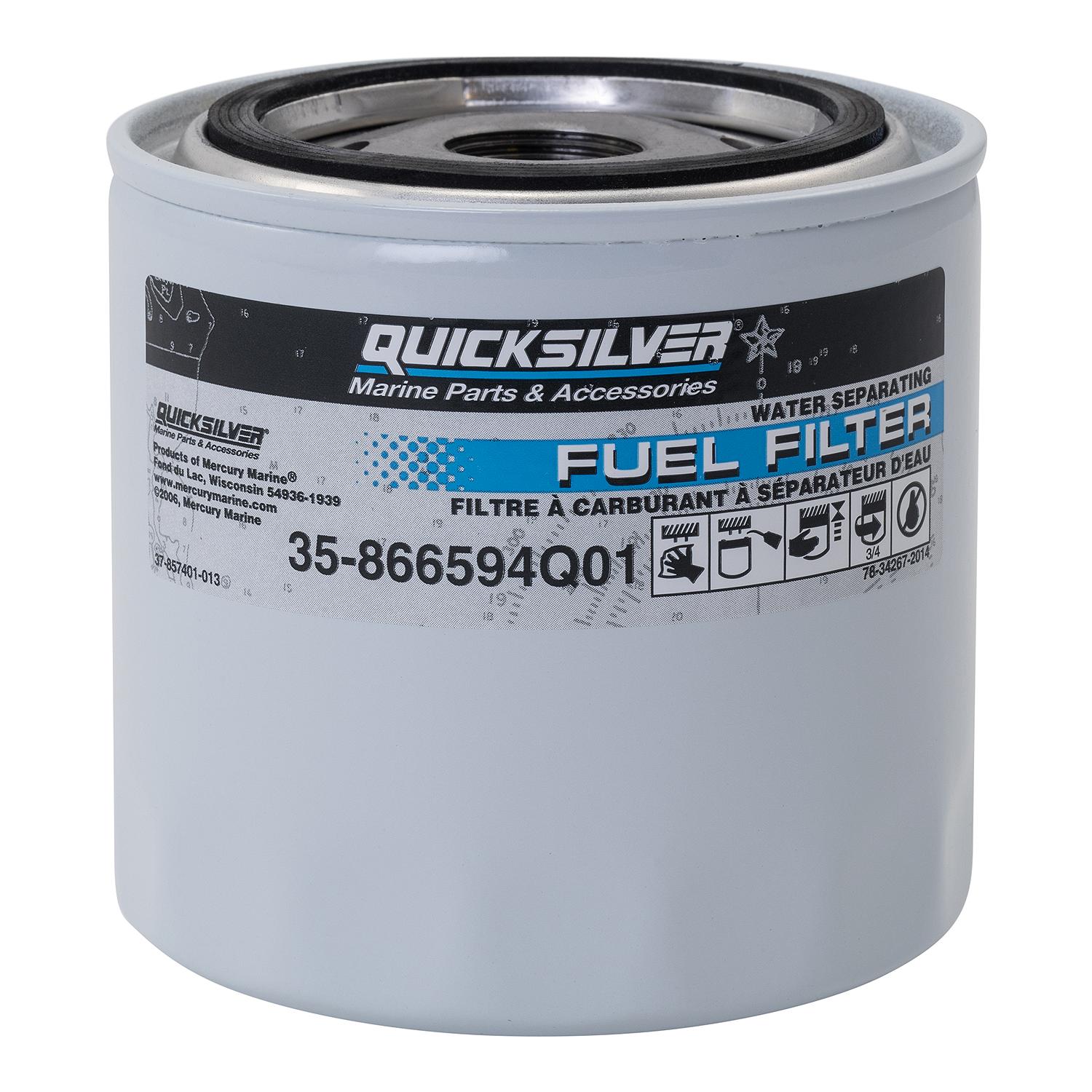 Quicksilver 866594Q01 Water Separating Fuel Filter for Select MerCruiser Vazer and 3.0L MPI EC Engines