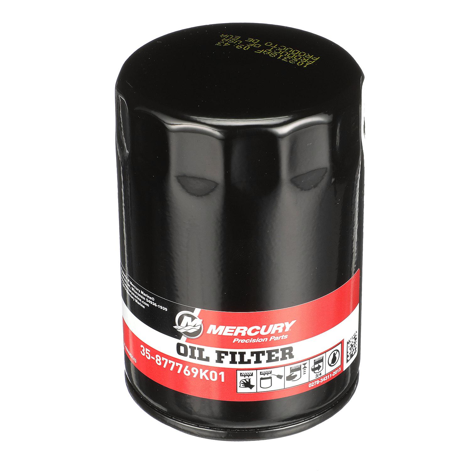 Mercury 877769K01 4-Stroke Engine Oil Filter for Select Mercury L6 200-400hp Verado Outboards