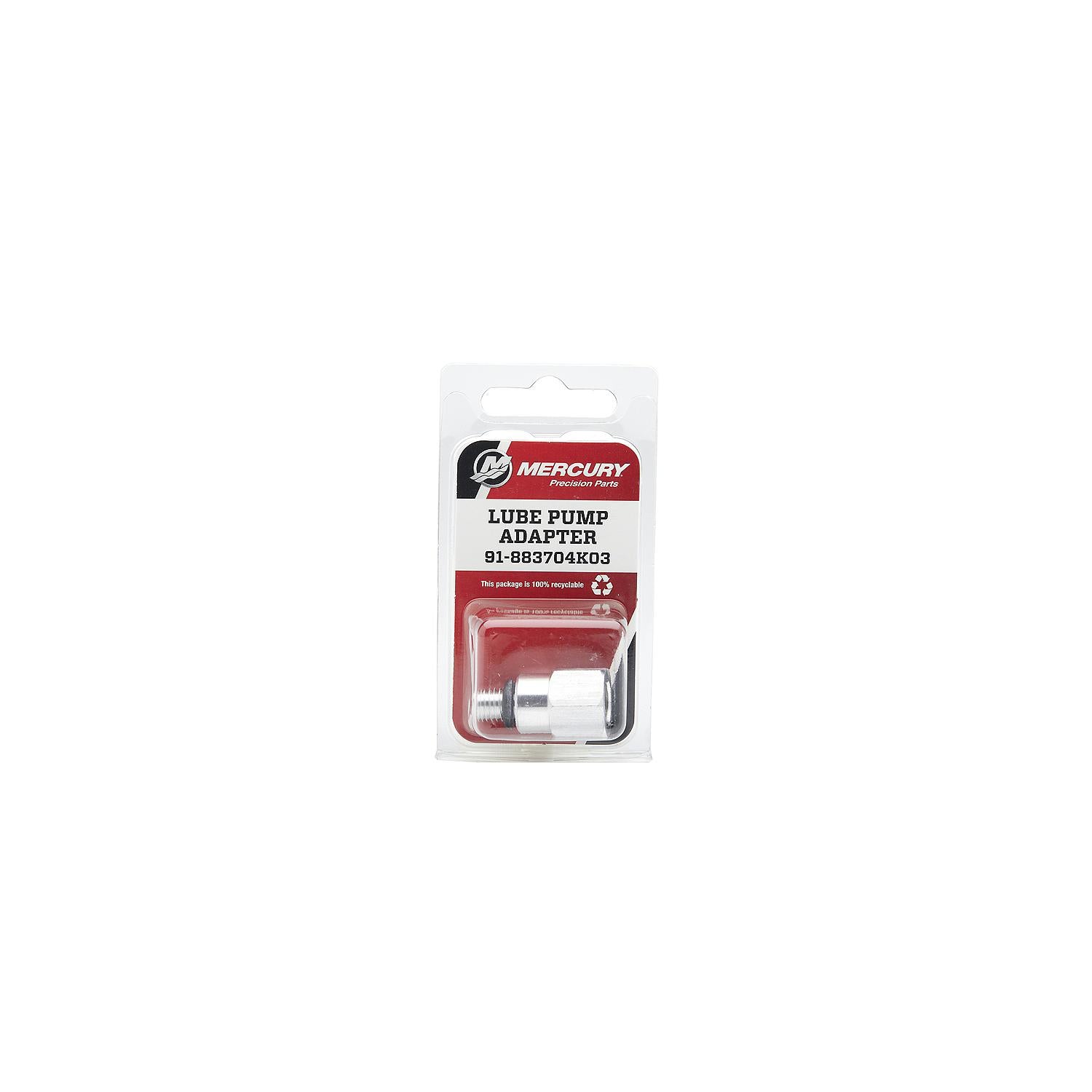 Mercury 883704K03 Gear Lube Pump Adapter, 3/8-16 to Metric 8x1.25