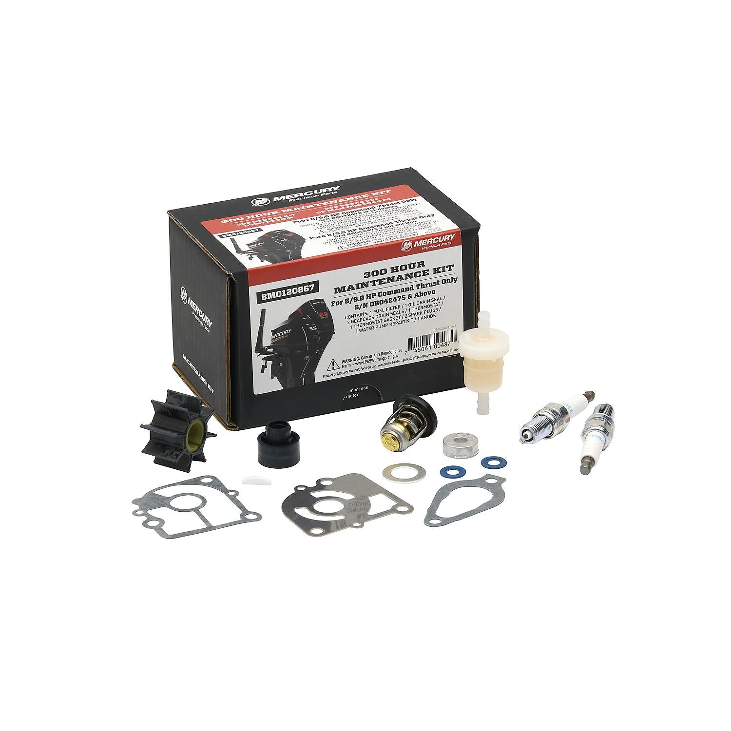 Mercury 8M0120867 8-9.9hp FourStroke Command Thrust 300 Hour Maintenance Kit