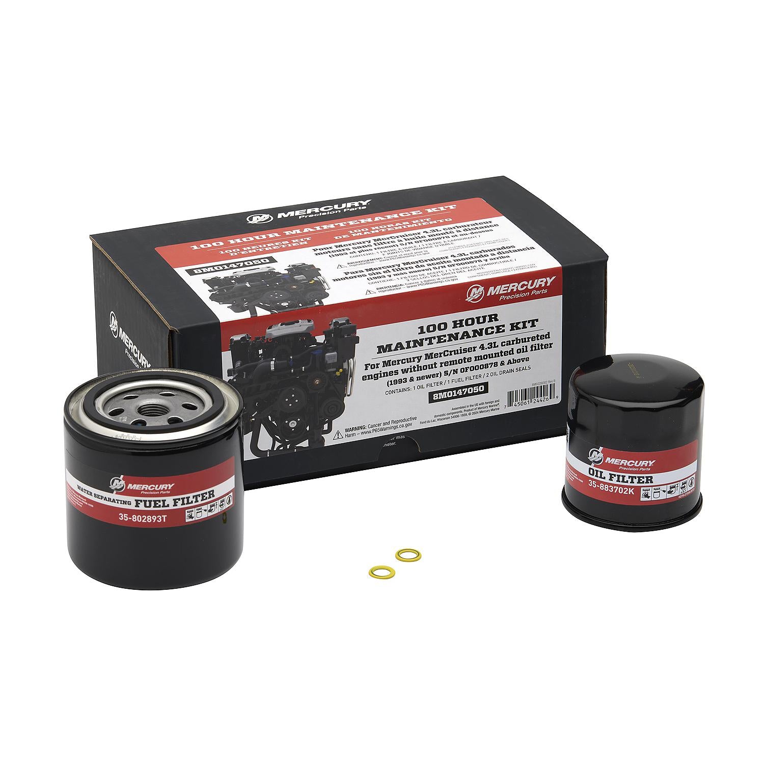 Mercury 8M0147050 MerCruiser 4.3L V6 Sterndrive Engine 100 Hour Maintenance Kit