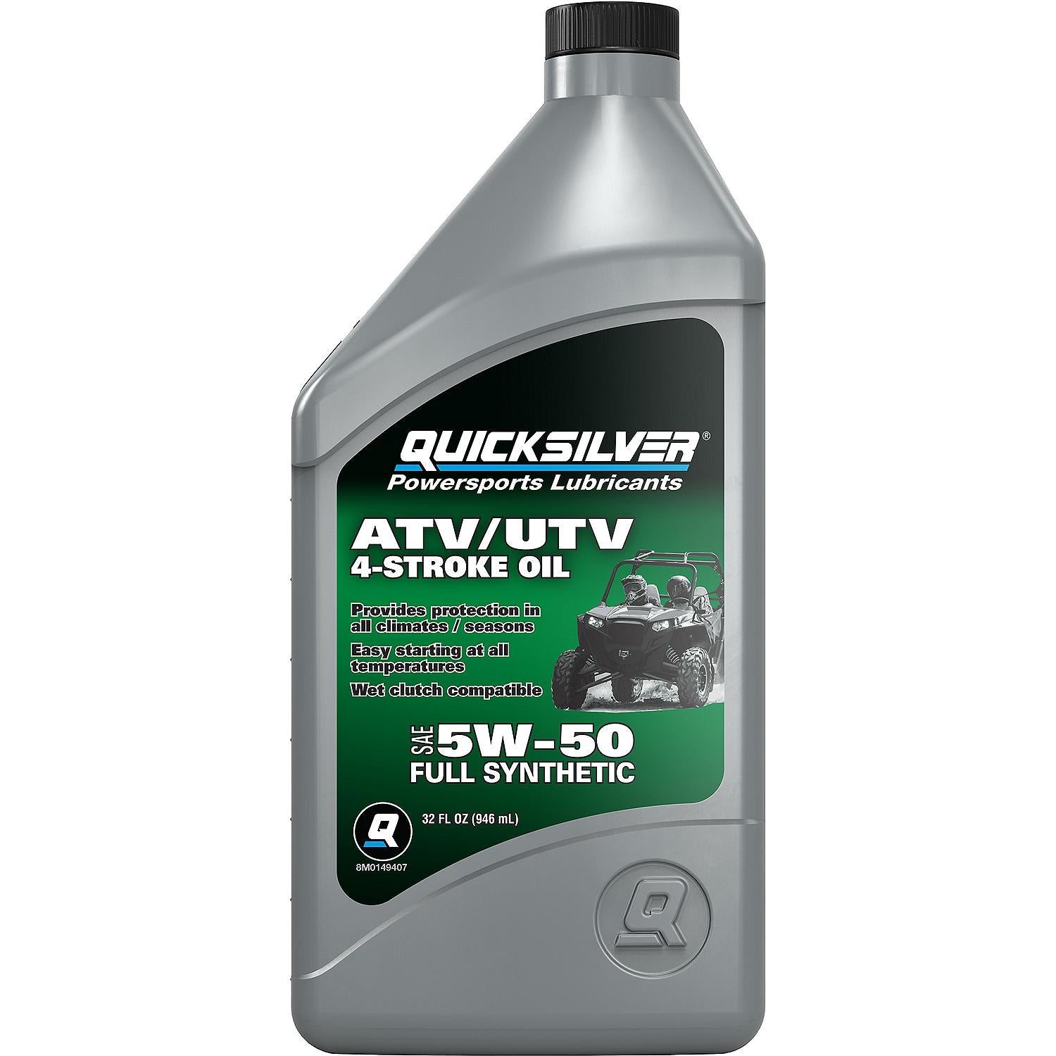 Quicksilver 5W-50 Full Synthetic 4-Stroke ATV/UTV Engine Oil, 1 Quart
