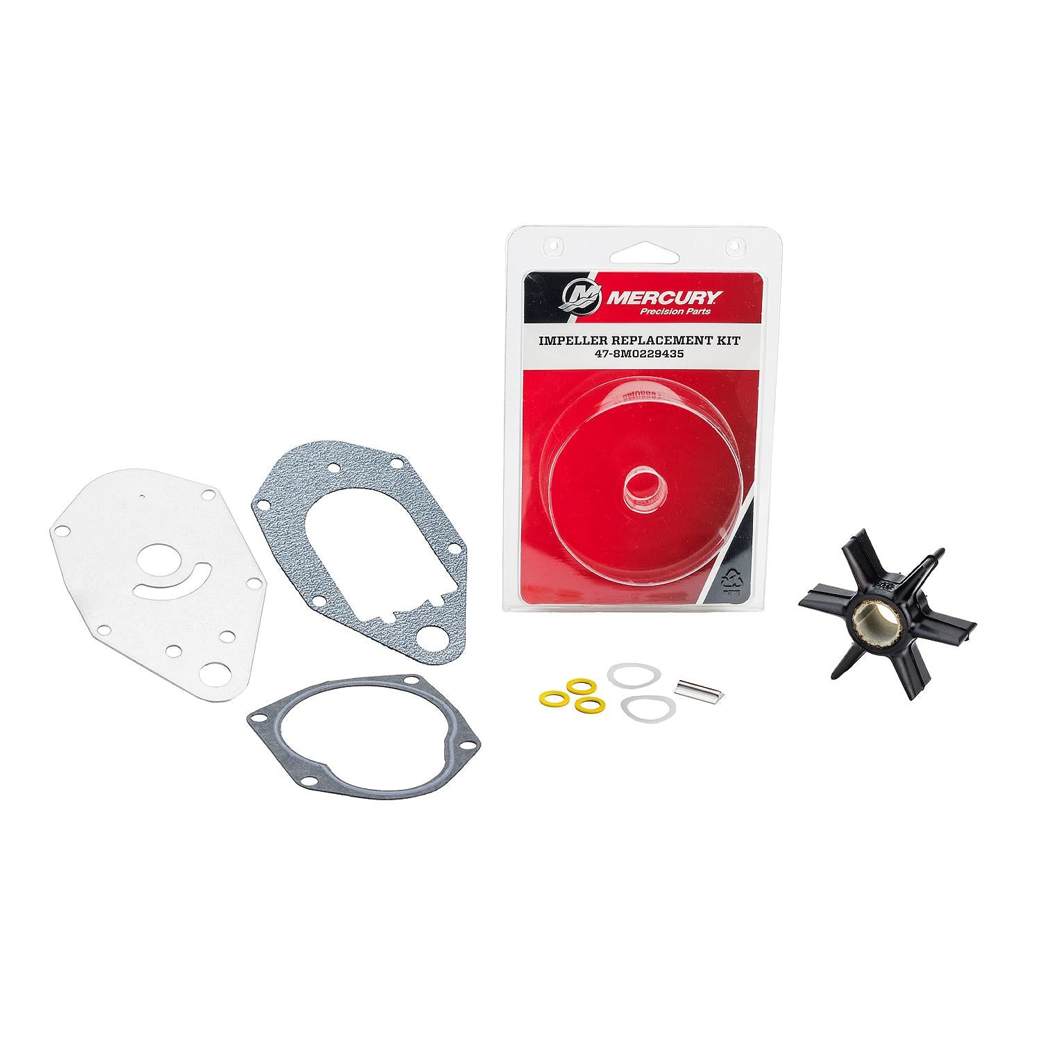 Mercury 8M0229435 Water Pump Replacement Kit for 40-60hp Outboards