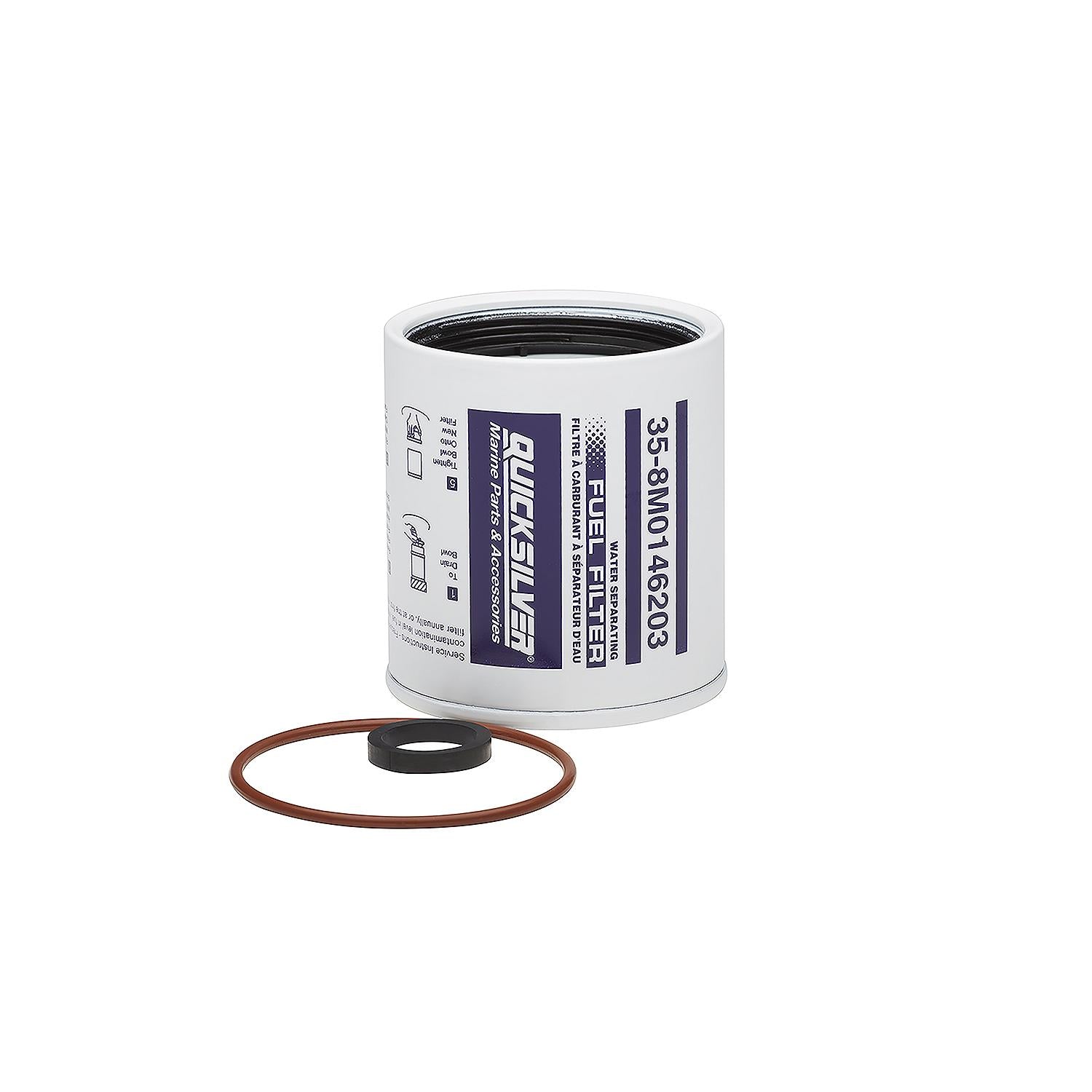 Quicksilver 8M0146203 Water Separating Fuel Filter, 10-Micron Filtration, Quicksilver Head