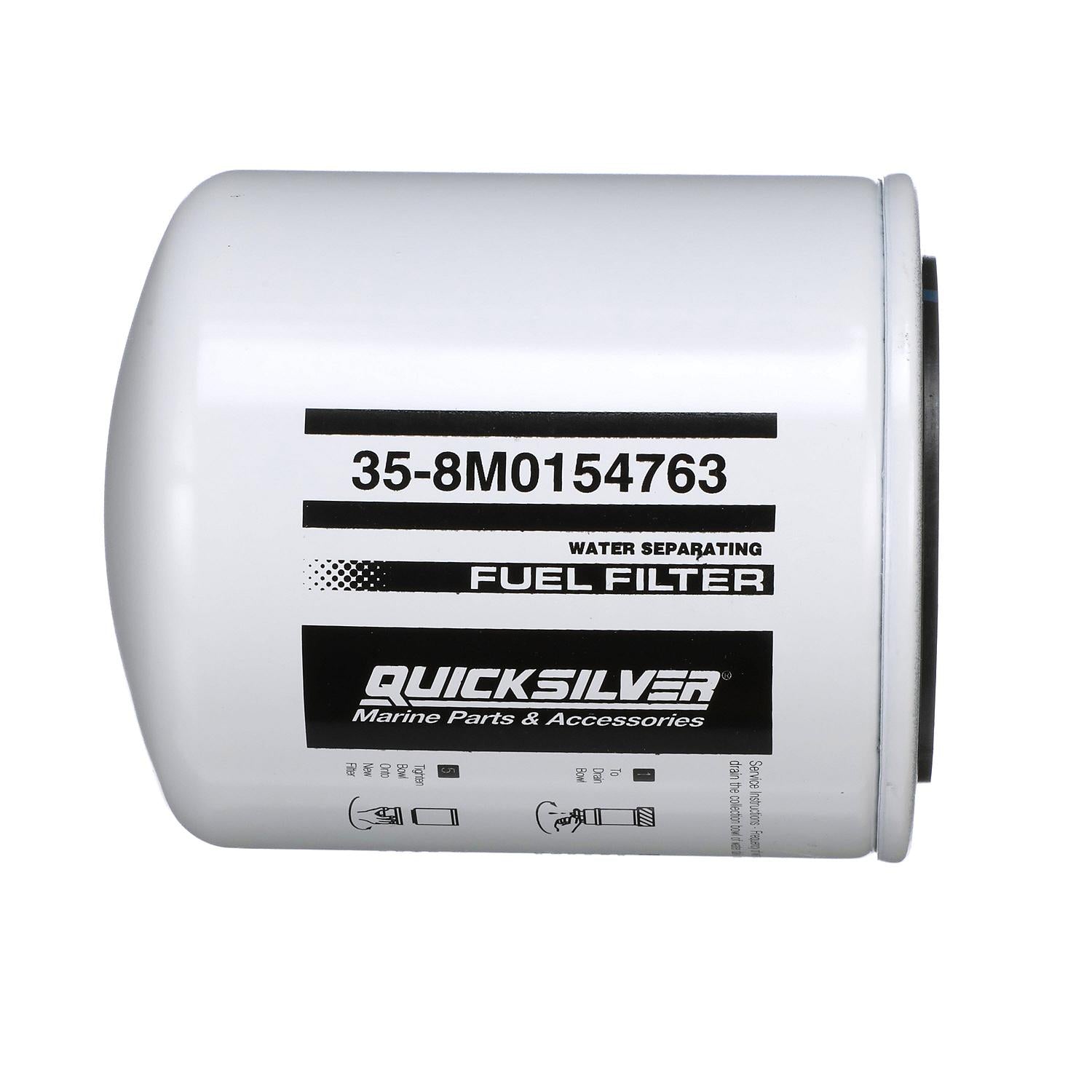 Quicksilver 8M0154763 Water Separating Fuel Filter for Select Johnson and Evinrude 250/300hp Outboards