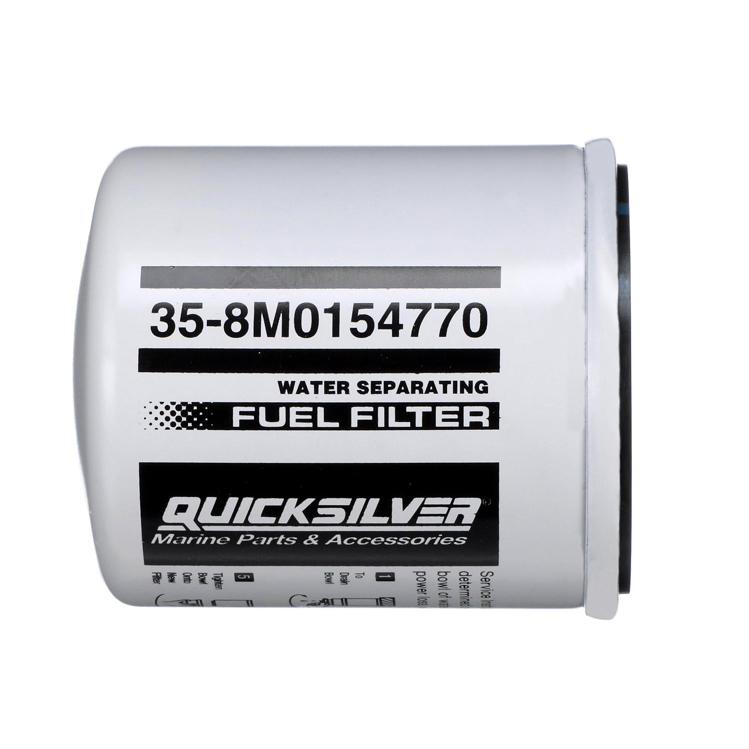 Quicksilver 8M0154770 Water Separating Fuel Filter for Select Volvo Penta, Cobra EFI, Johnson and Evinrude 100-300hp Outboards