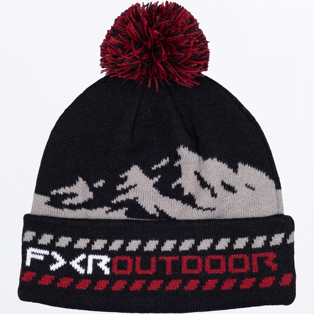 FXR Mountain Beanie Black/Oxblood front