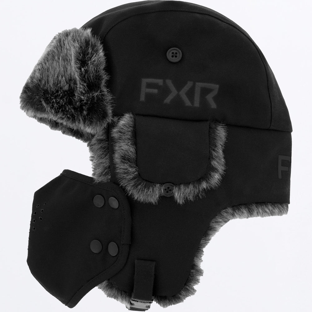 FXR Trapper Hat Black front