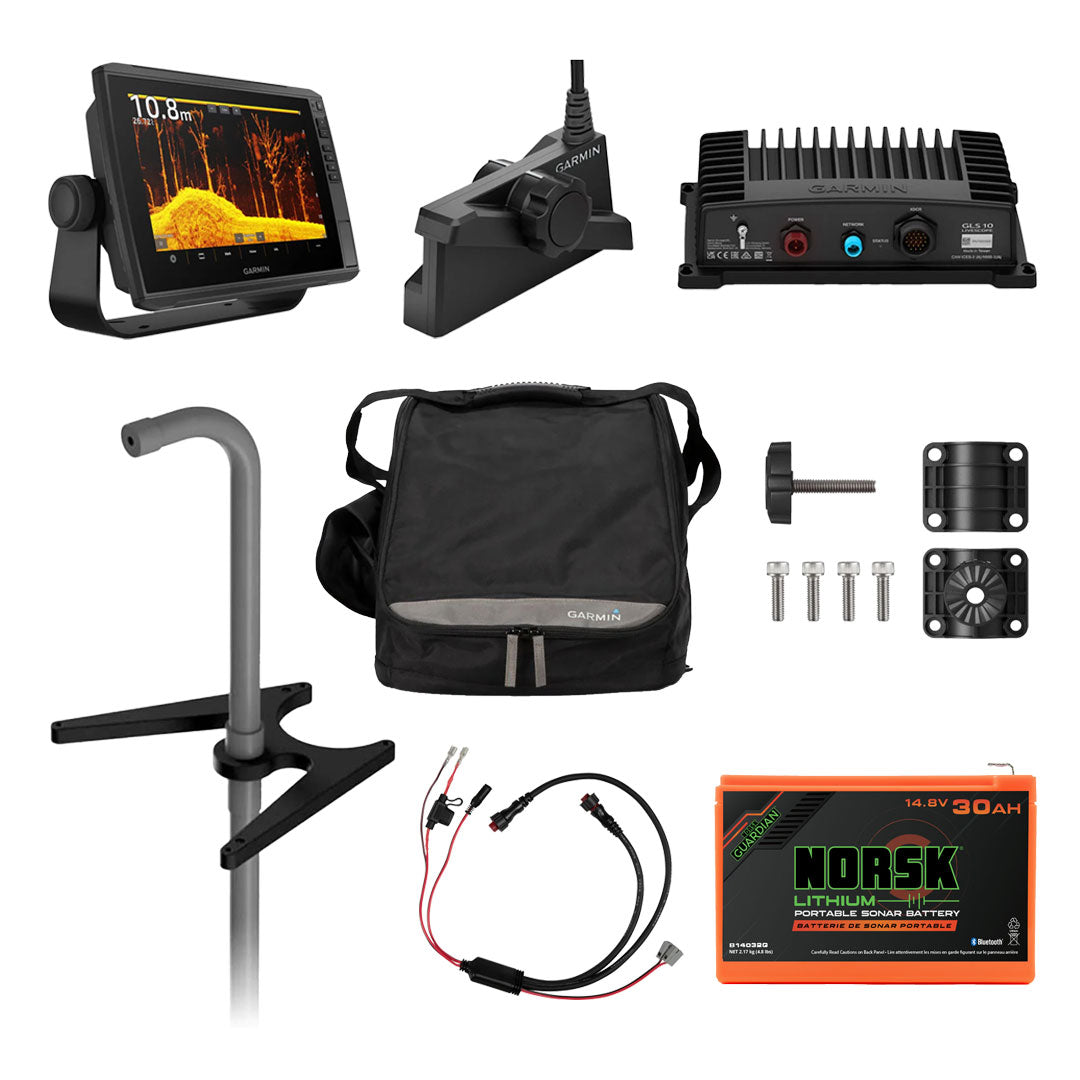 Garmin Livescope 10" Ice Bundle with Garmin Bag and Pole