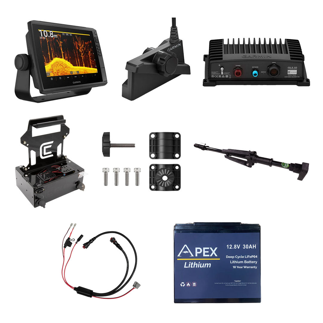 Garmin Livescope 10" Ice Bundle with Clam Shuttle and Pole