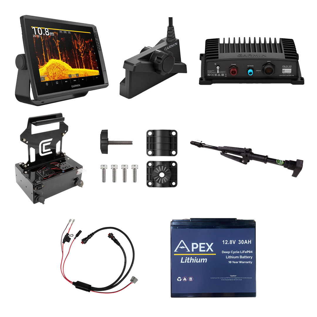 Garmin Livescope 12" Ice Bundle with Clam Shuttle and Pole