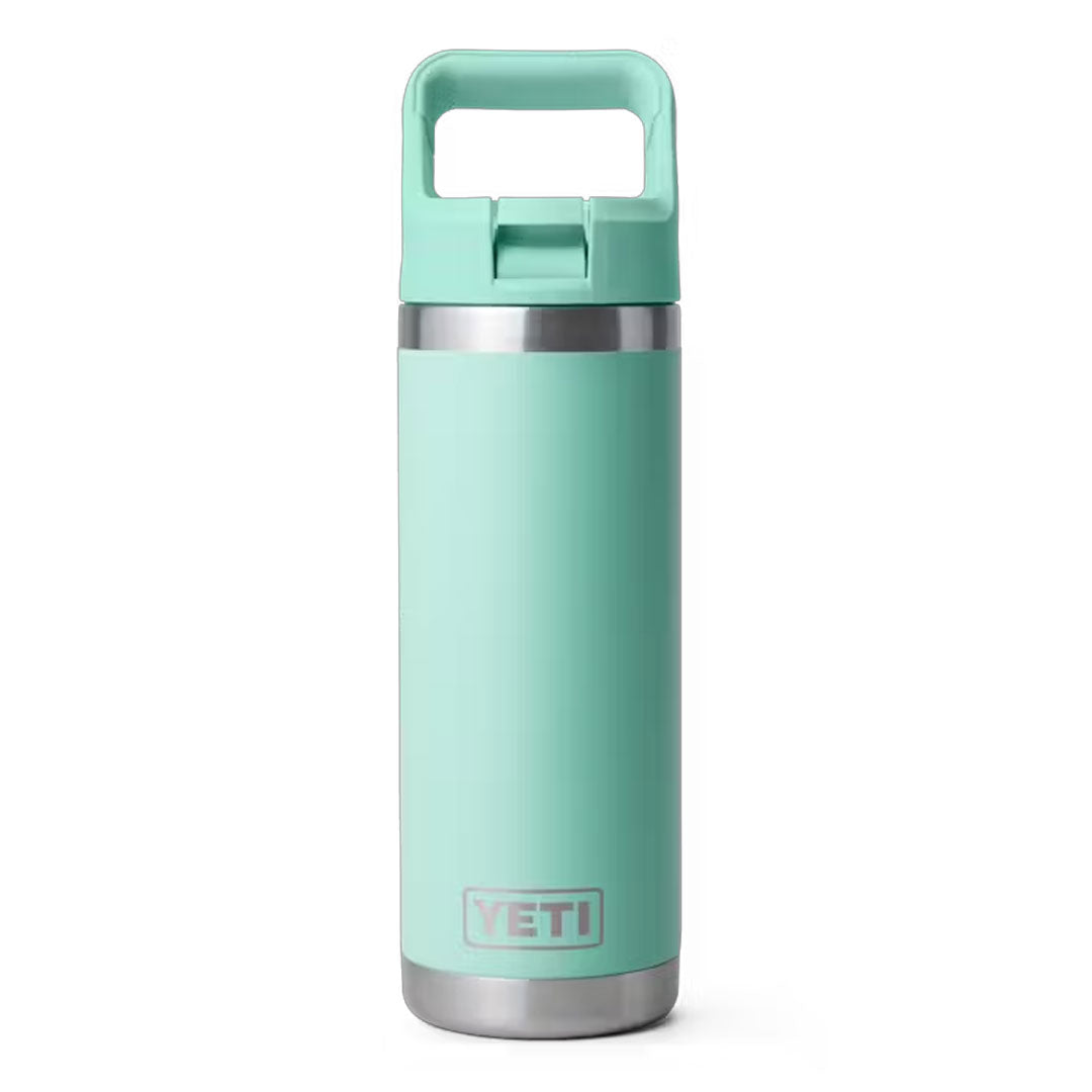 YETI Rambler 532 ml Water Bottle with Colour-Matched Straw Cap Seafoam