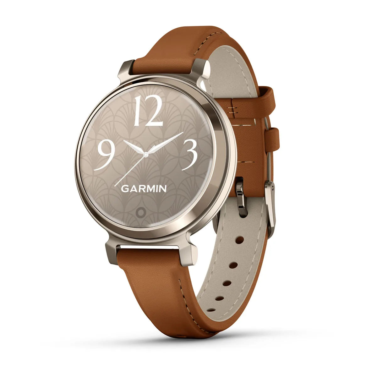 Garmin Lily 2 Classic Cream Gold with Tan Leather Band Smartwatch