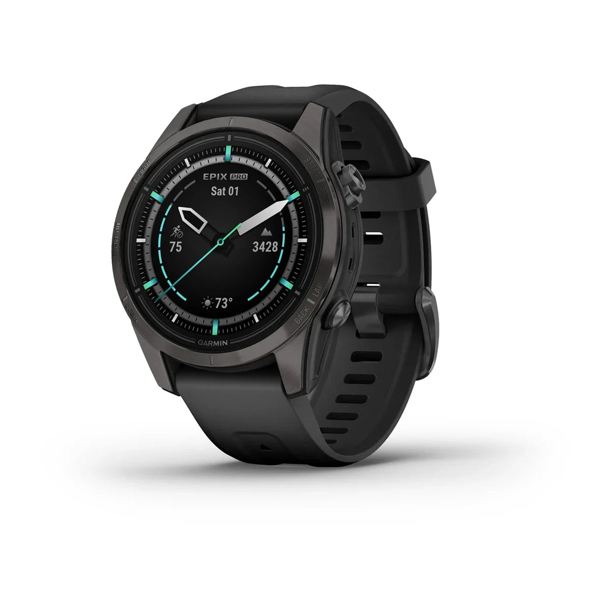 Garmin epix Pro (Gen 2) Sapphire Edition 42 mm Carbon Gray DLC Titanium with Black Band