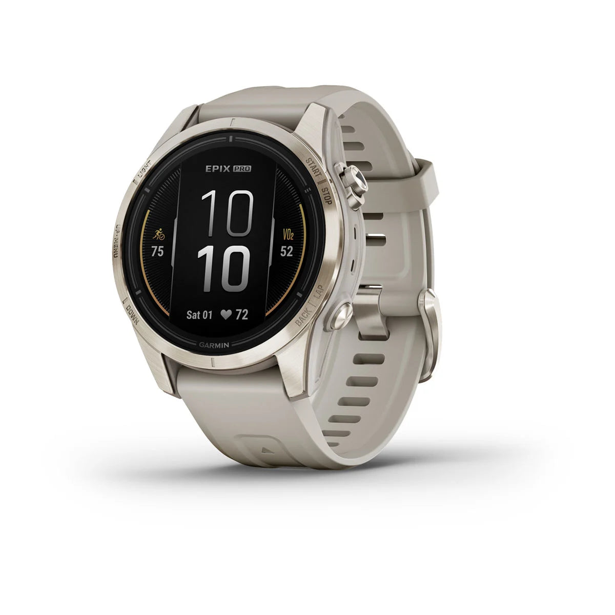 Garmin epix Pro (Gen 2) – Sapphire Edition Soft Gold with Light Sand Band 42 mm