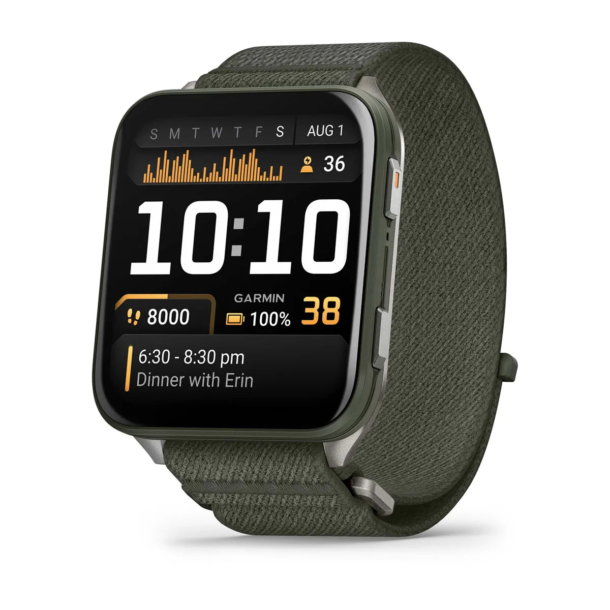 Garmin Venu X1 Moss with Titanium Caseback and Moss ComfortFit Nylon Band Smartwatch