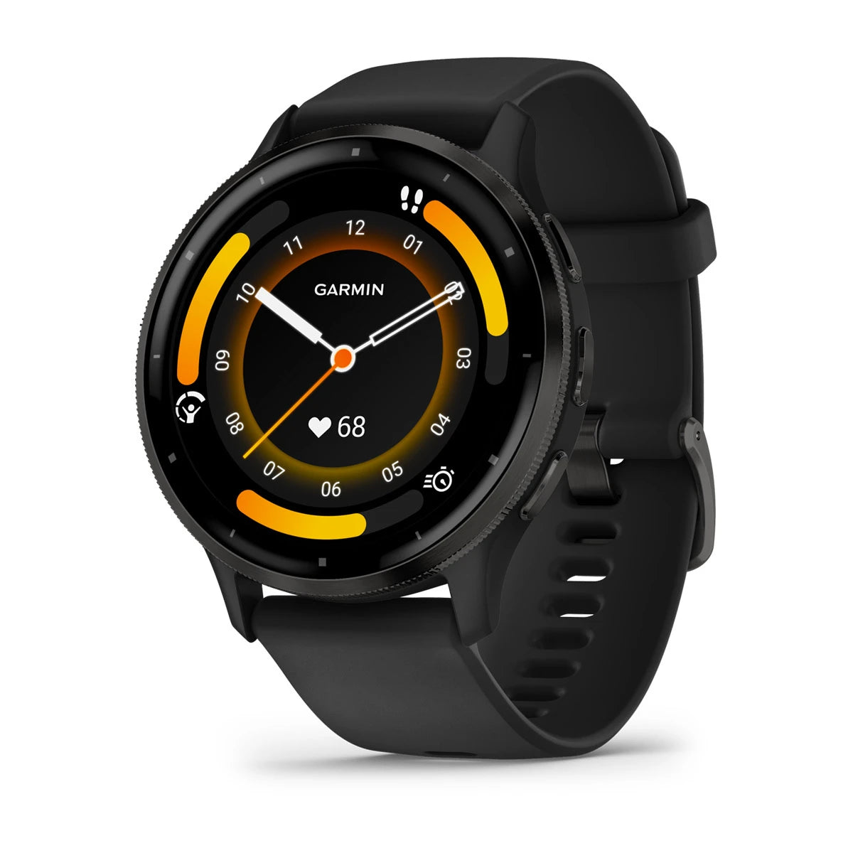 Garmin Venu 3 Slate Stainless Steel Bezel with Black Case and Silicone Band Smartwatch