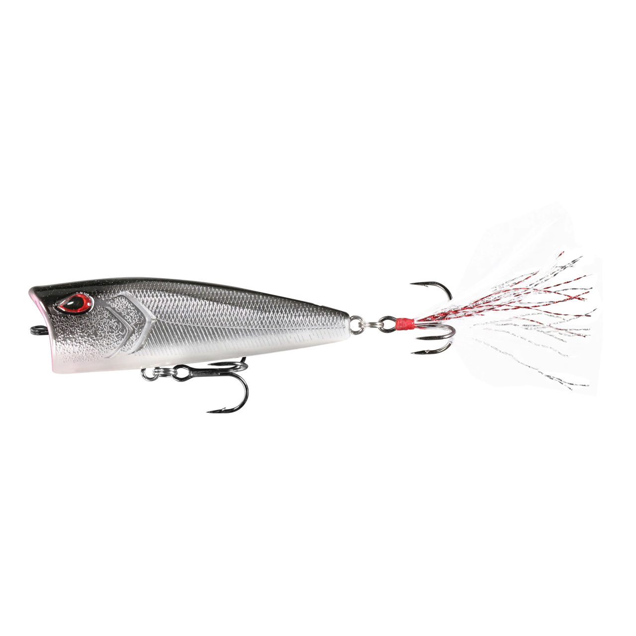 13 Popper de surface Fishing Poppy McPop Face Chrome Noir Dos
