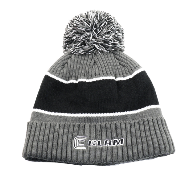 Clam Pom Hat Black / Gray