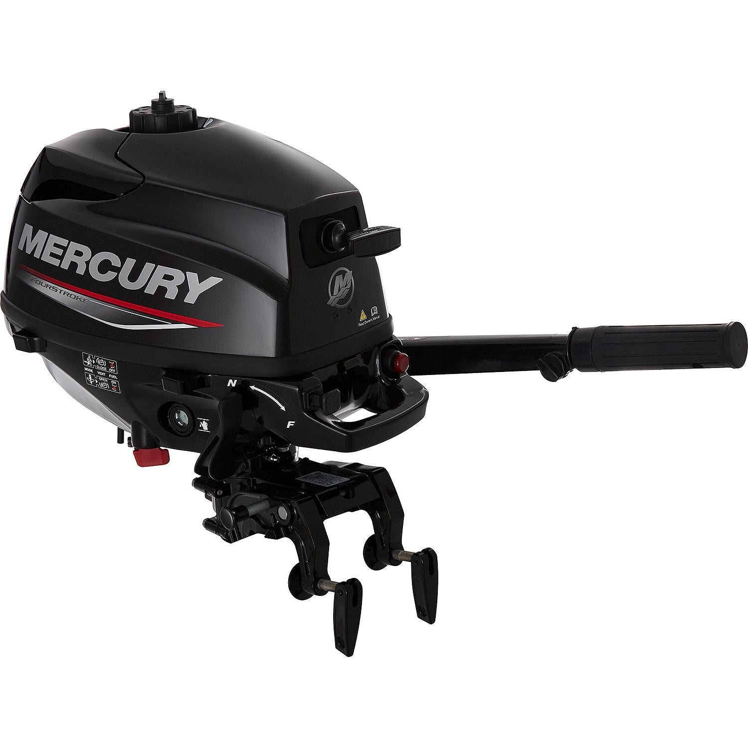 Mercury 2.5hp Tiller FourStroke Outboard Motor - 15" Shaft, Manual Tilt/Trim, Manual Start