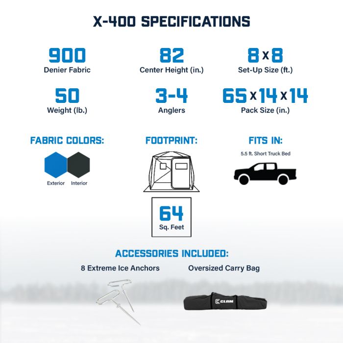 Clam X-400 Thermal 3-4 Anglers