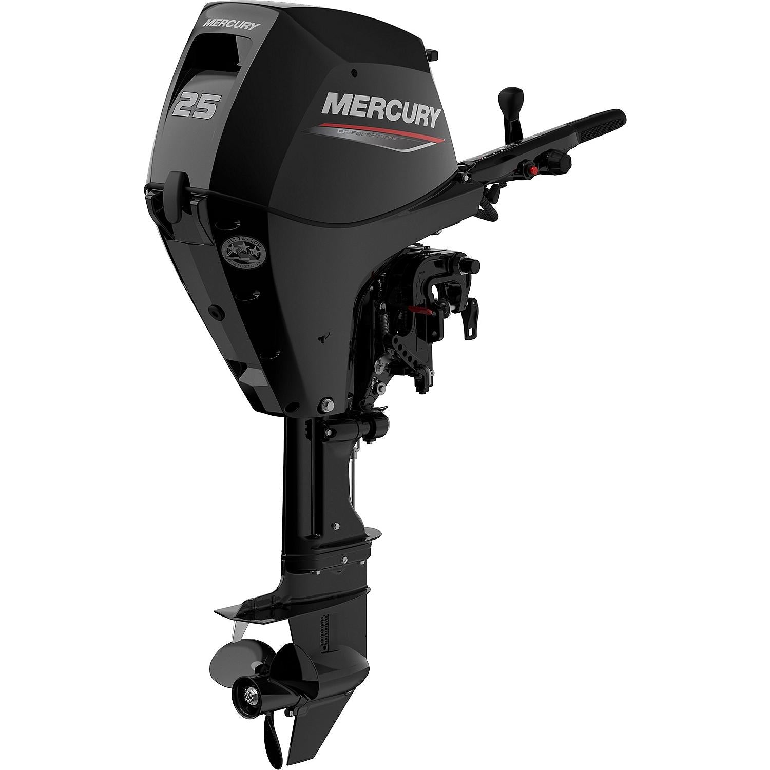 Mercury 25hp EFI Tiller FourStroke Outboard Motor - 20" Shaft, Manual Tilt/Trim, Manual Start