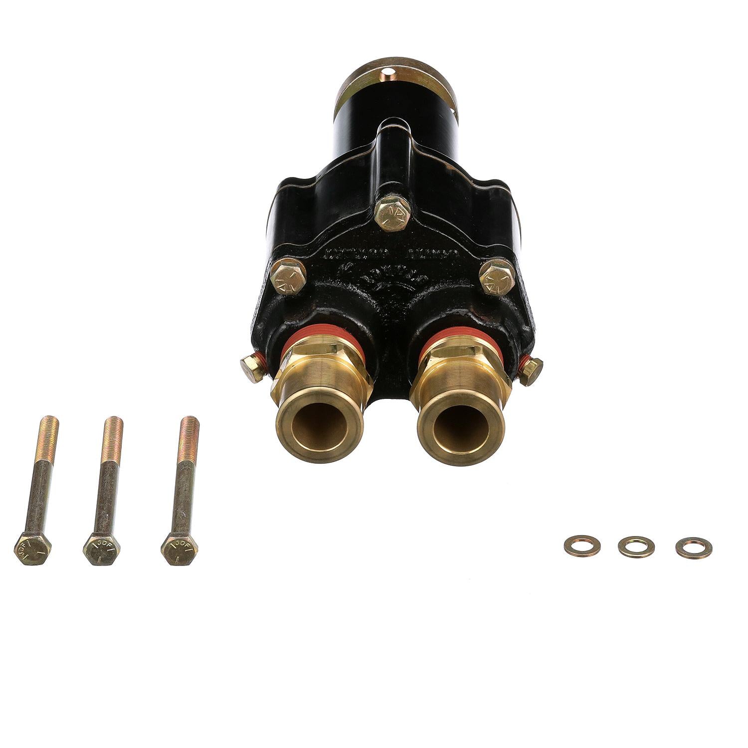 Quicksilver 72774A32 Brass Sea Water Pump Housing for Select Mercury V8 MerCruiser Engines with V-Belt Pulley System