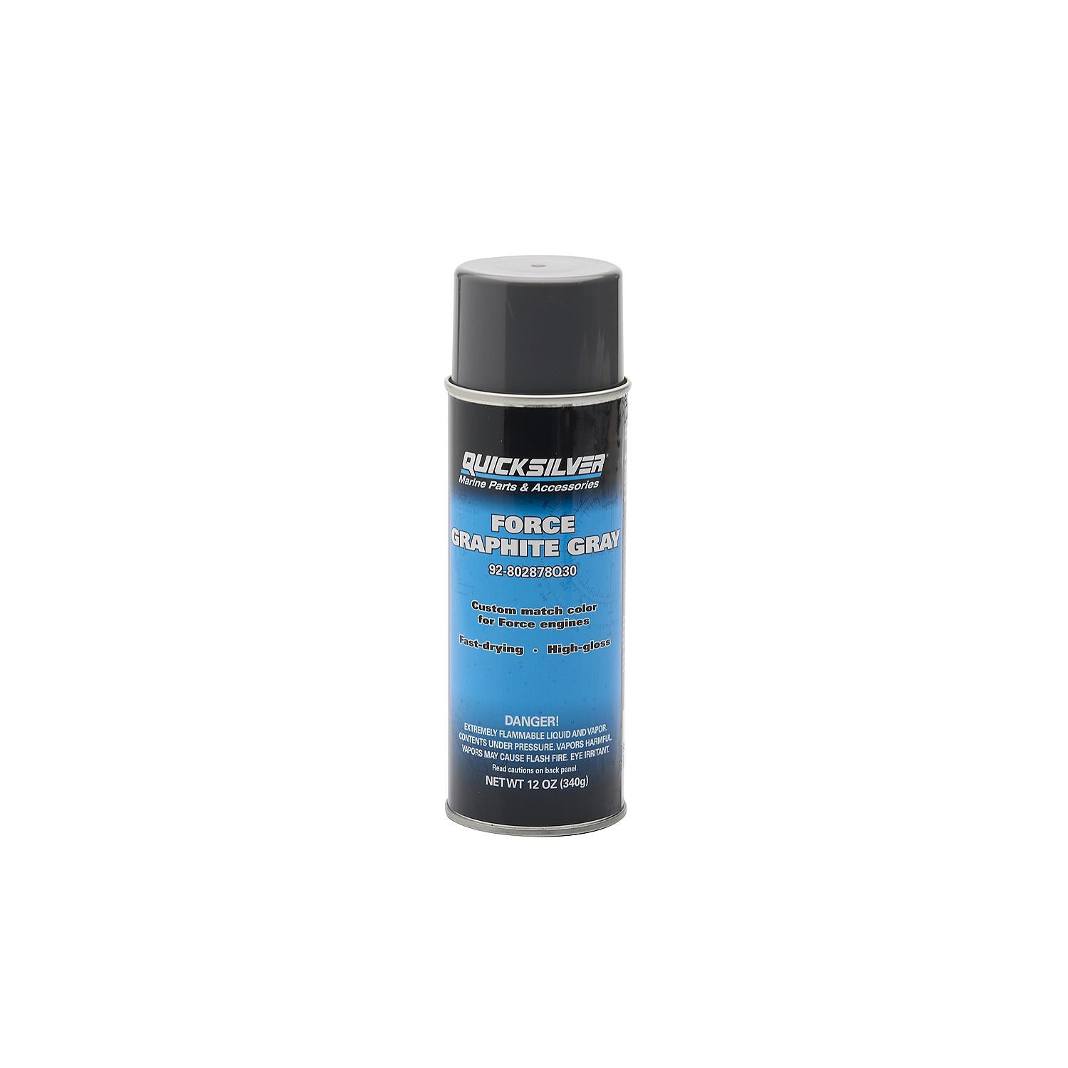 Quicksilver 802878Q30 Gloss Enamel Spray Paint in Graphite, 12oz