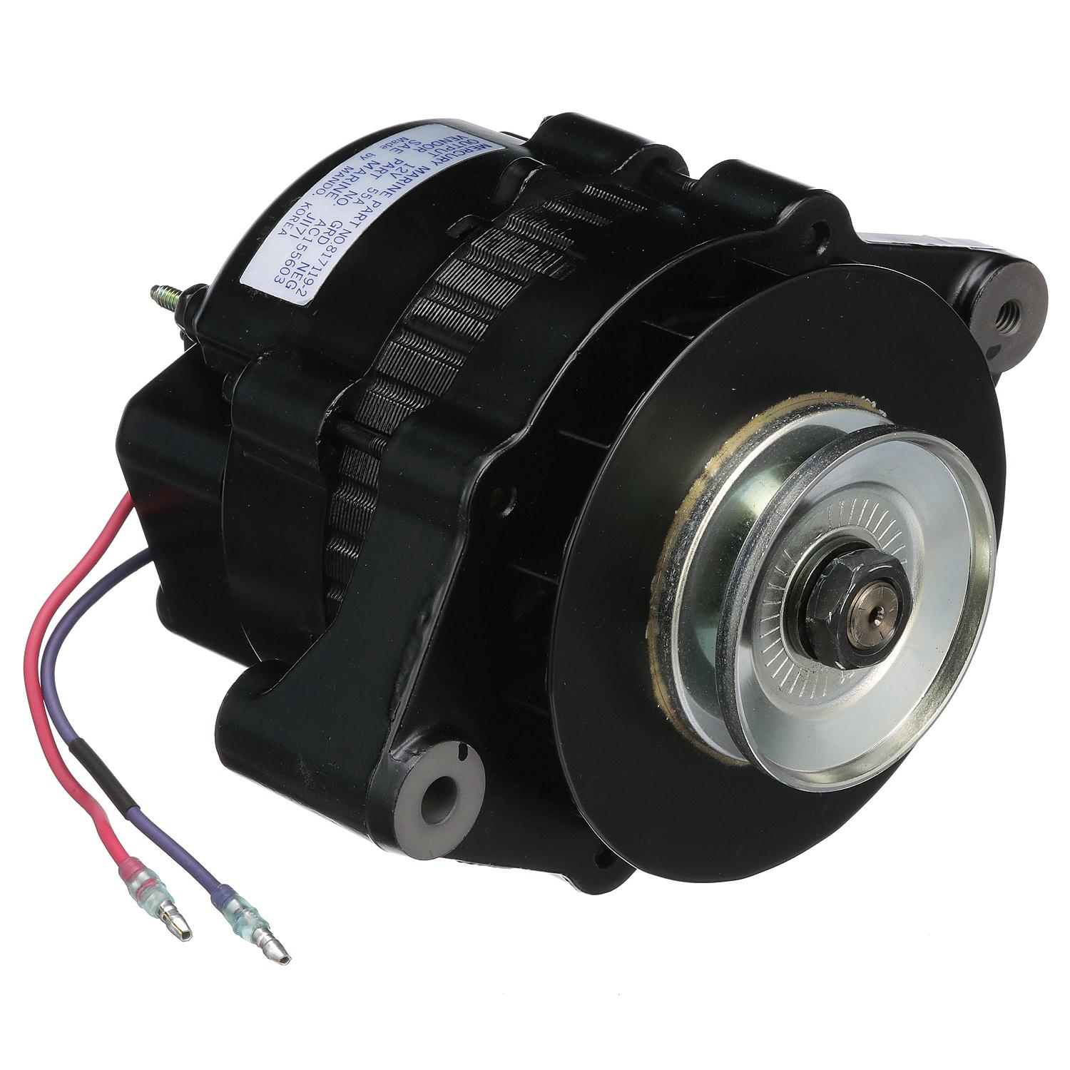 Quicksilver 817119A4 55 Amp Alternator, Mando, V-Belt for Select 4-Cylinder MerCruiser Sterndrive or Inboard Engines Made by GM, 1982-2016