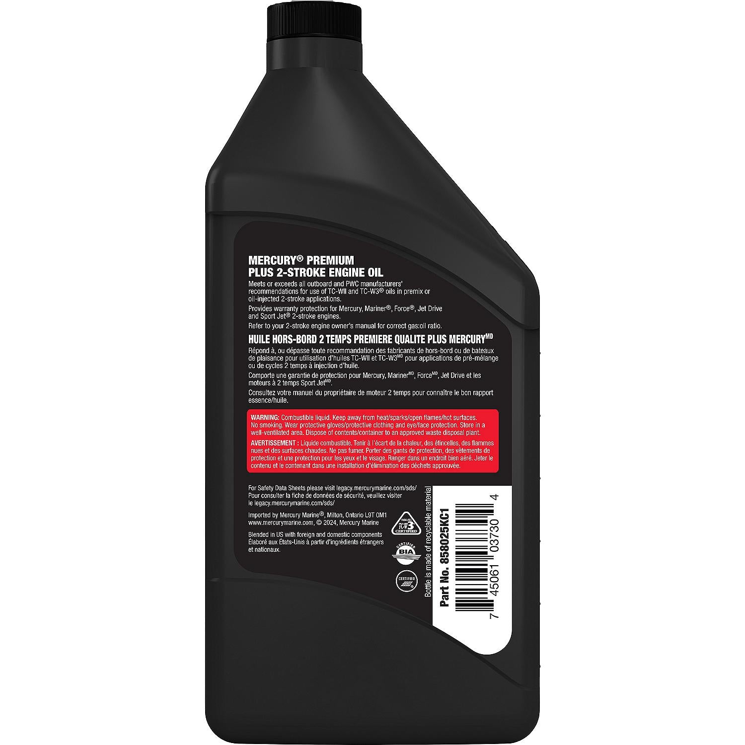 Mercury 2-Stroke Premium Plus Synthetic Blend Marine Engine Oil, 16 oz