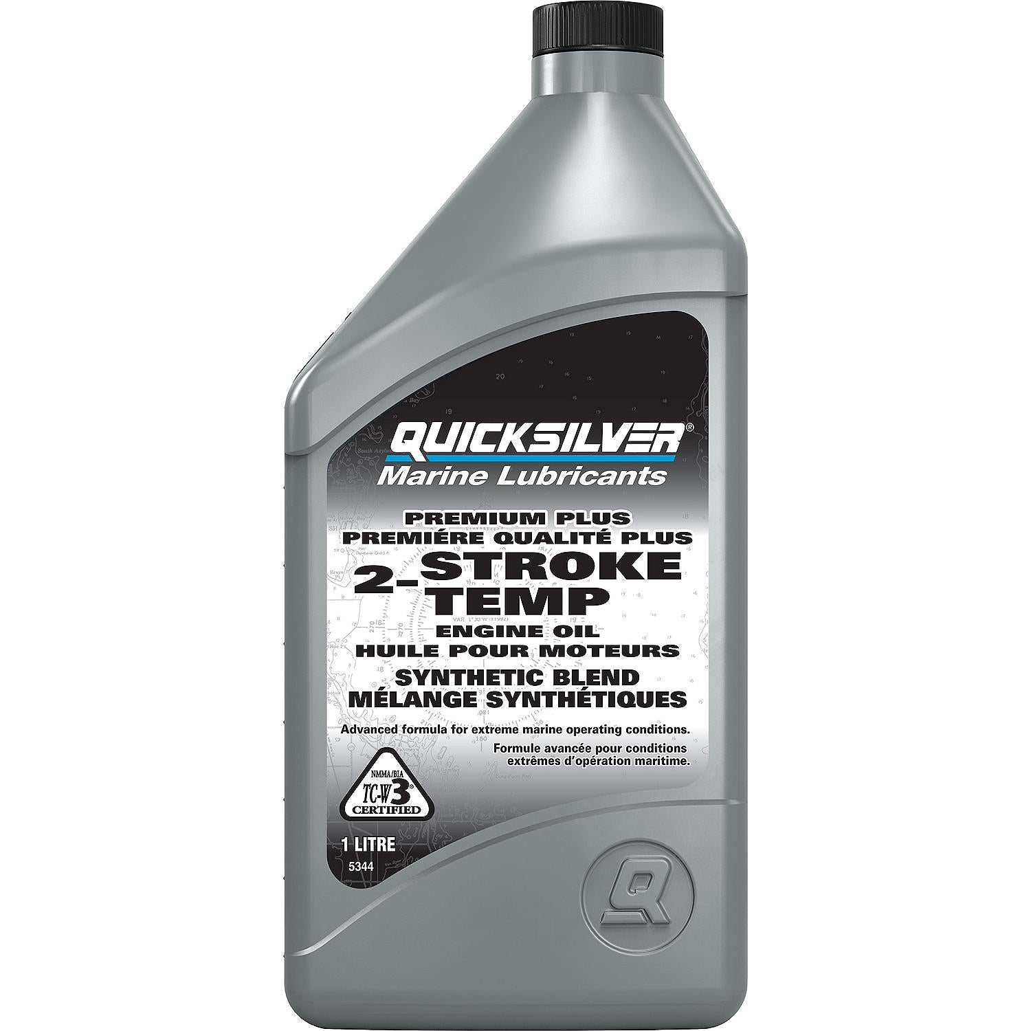 Quicksilver Premium Plus 2-Stroke Synthetic Blend Marine Engine Oil, 32oz