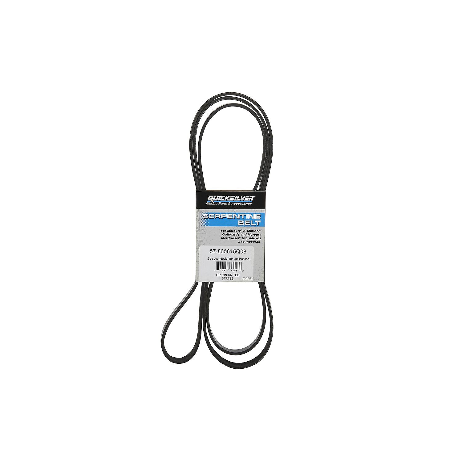 Quicksilver 865615Q08 Serpentine Belt for Select MerCruiser V6 & V8 Bravo Sterndrive and Inboard Engines, 1999-2002