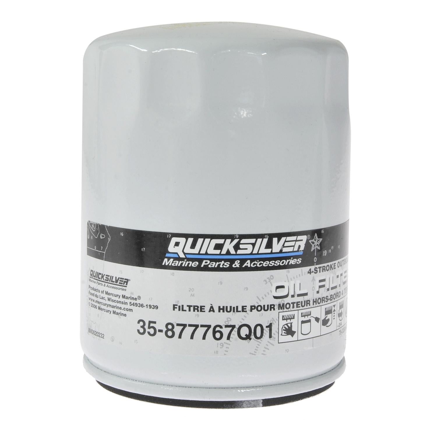 Quicksilver 877767Q01 Oil Filter for Verado Inline 4-Cylinder 135-200hp Outboards