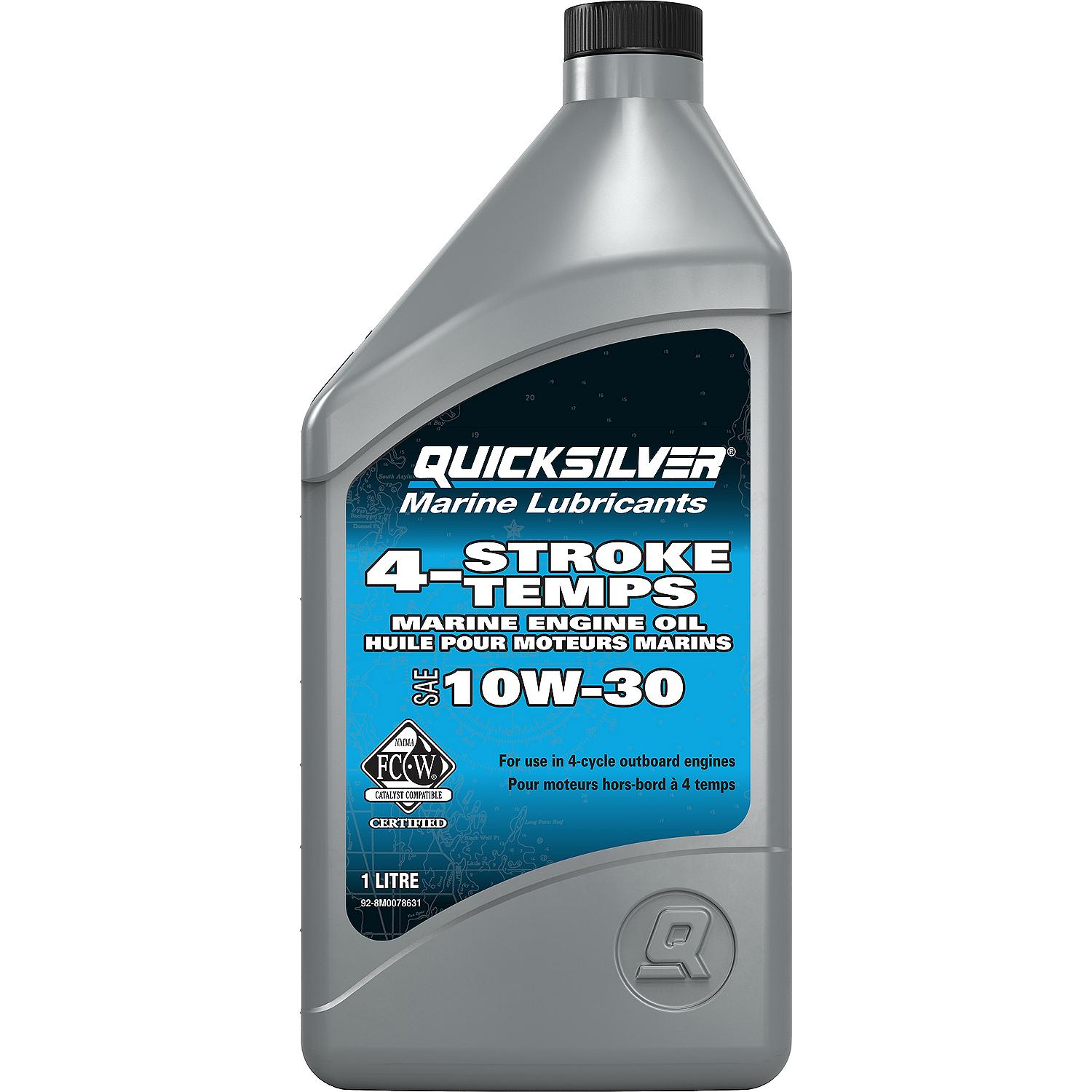 Quicksilver 10W-30 4-Stroke Marine Engine Oil, 1 Quart