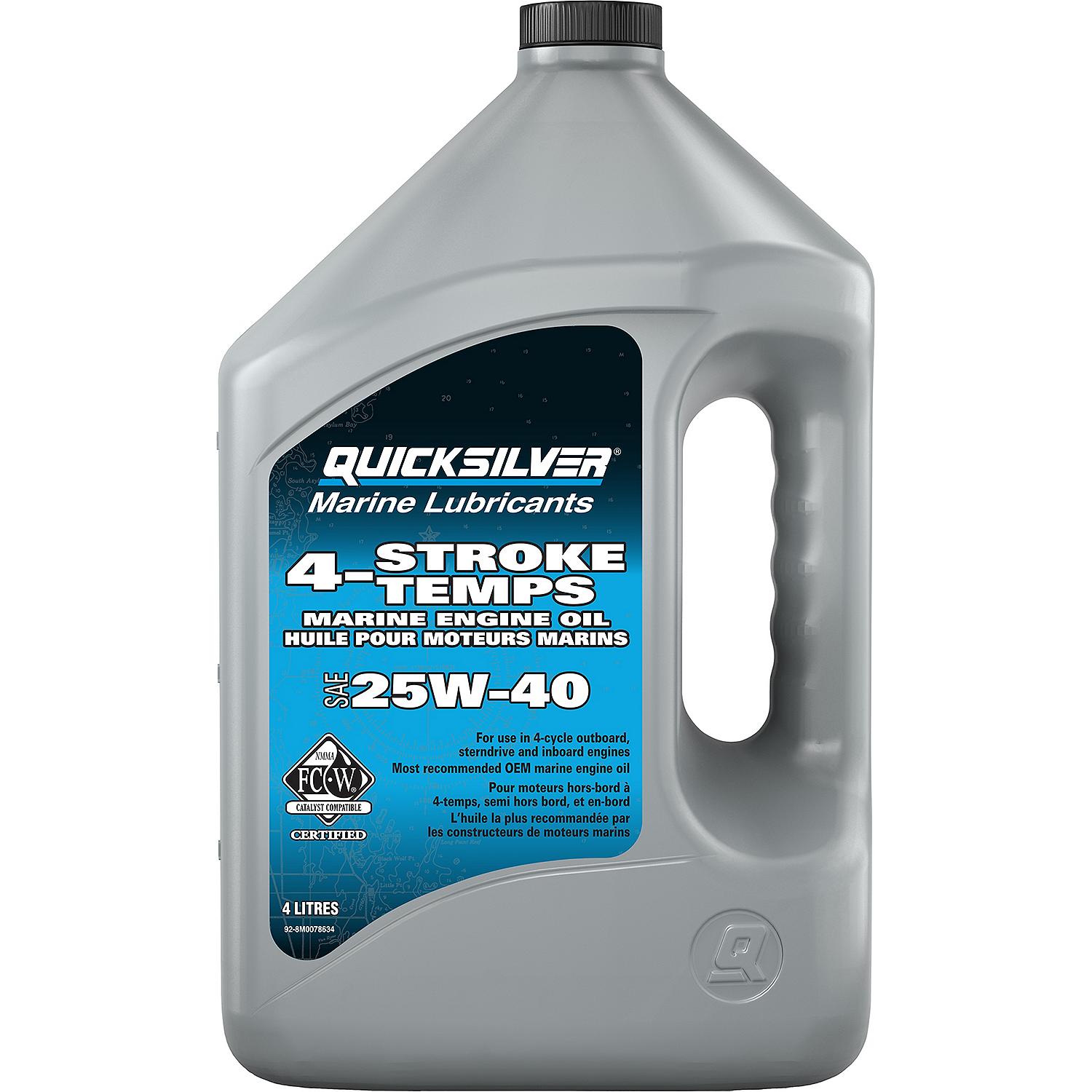Quicksilver 25W-40 4-Stroke Marine Engine Oil, 1 Gallon