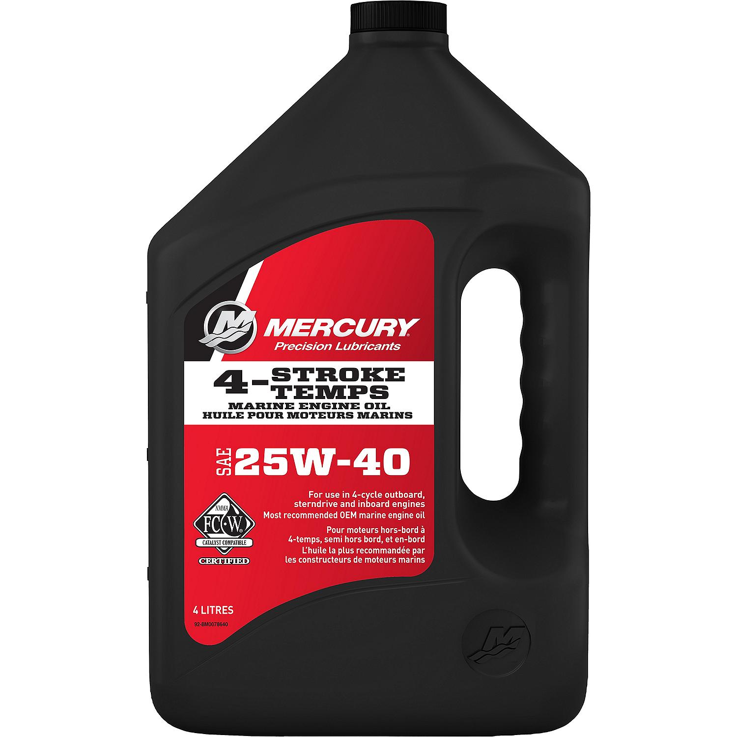 Mercury 25W-40 4-Stroke Marine Engine Oil, 1 Gallon
