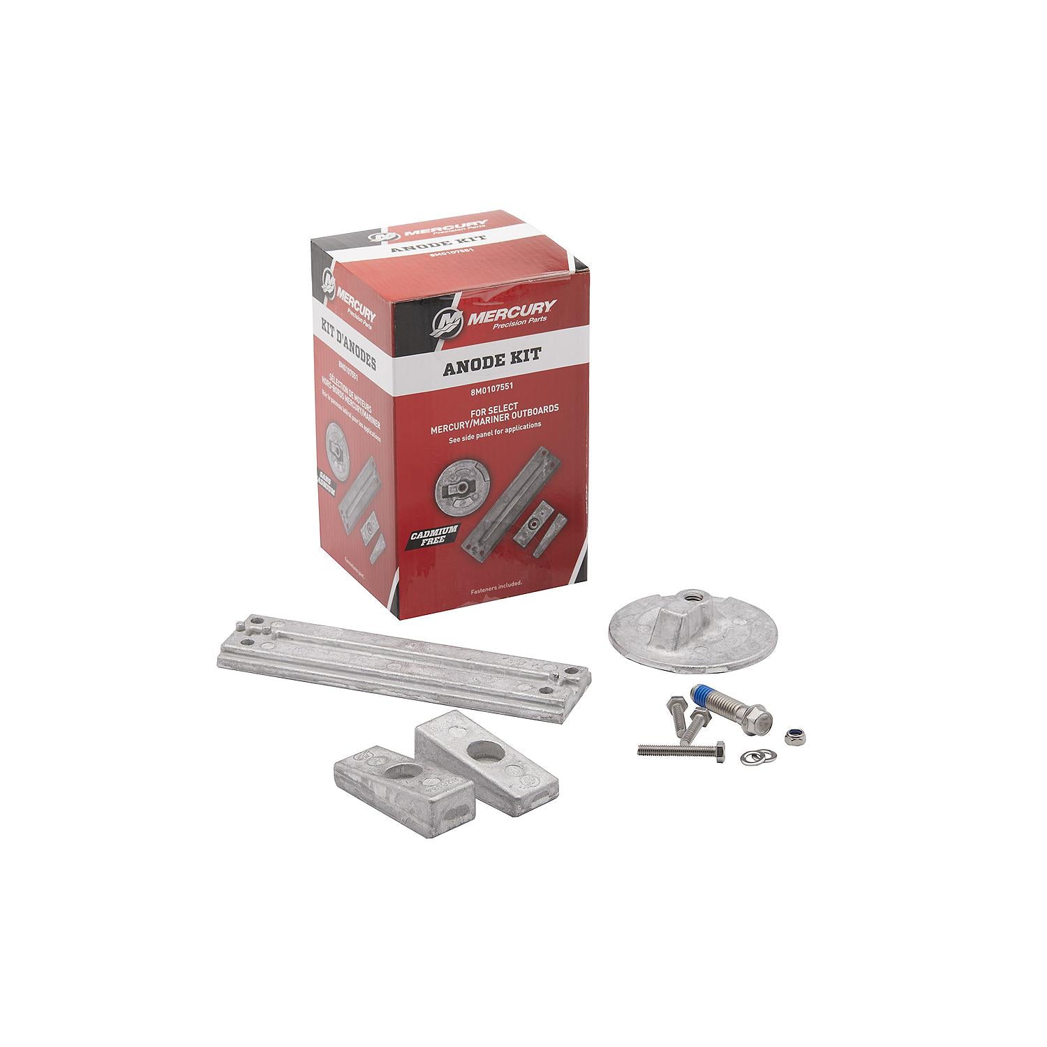 Mercury 8M0107551 Aluminum Anode Kit for Select Mercury Verado and OptiMax Outboards