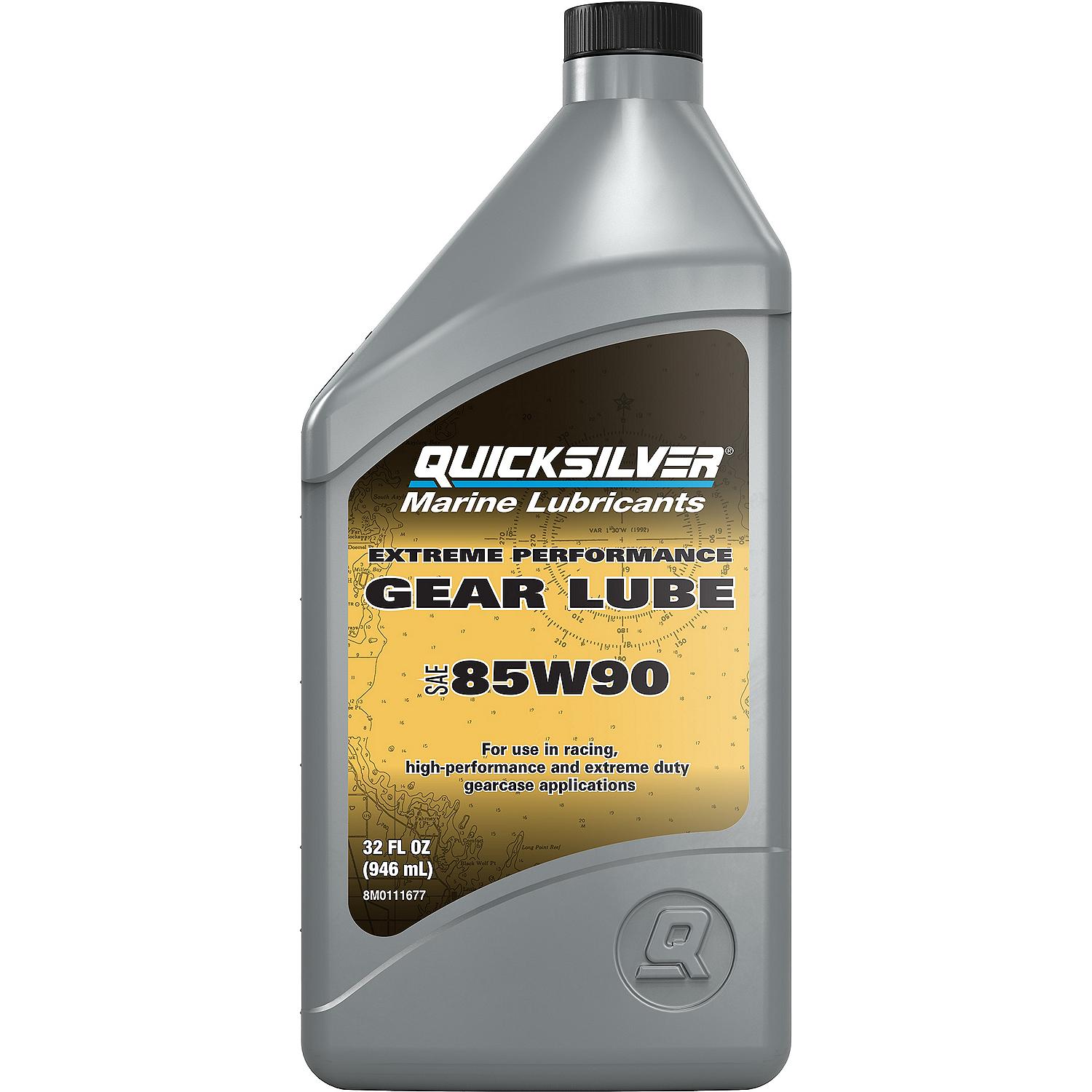 Quicksilver 85W-90 Extreme Performance Gear Lube for Outboards and Sterndrives, 1 Quart