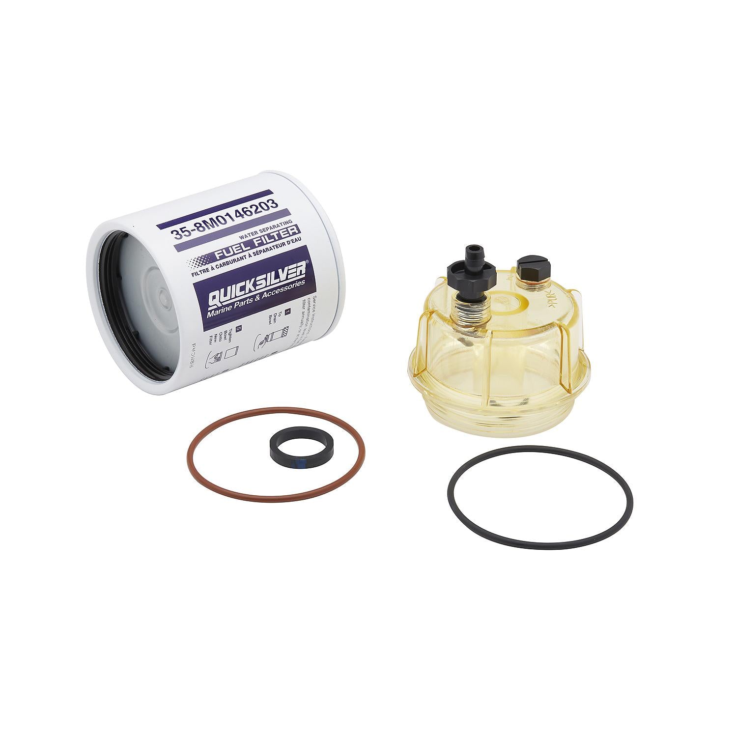 Quicksilver 8M0116793 Water Separating Fuel Filter Kit for Outboard or Sterndrive and Inboard Engines