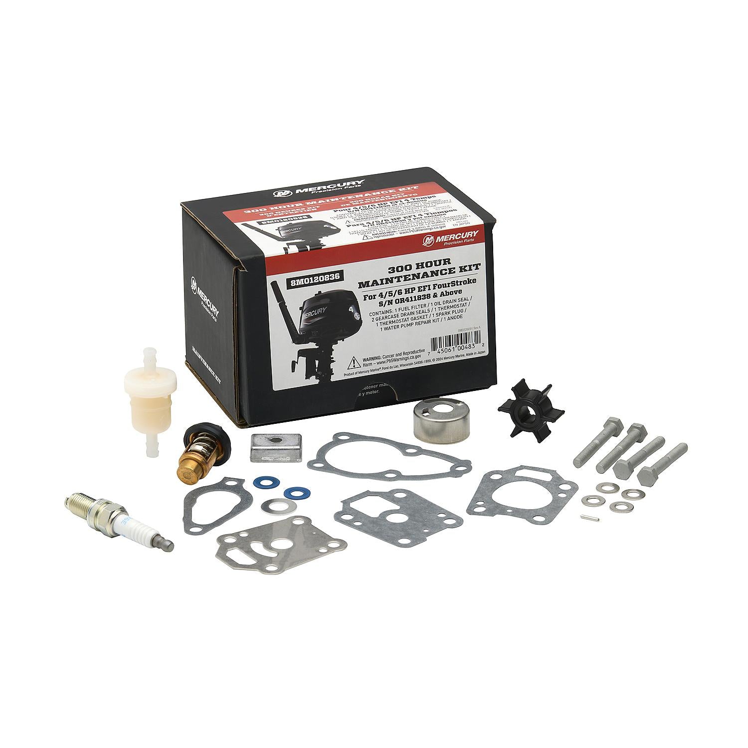 Mercury 8M0120836 4-6hp FourStroke 300 Hour Maintenance Kit