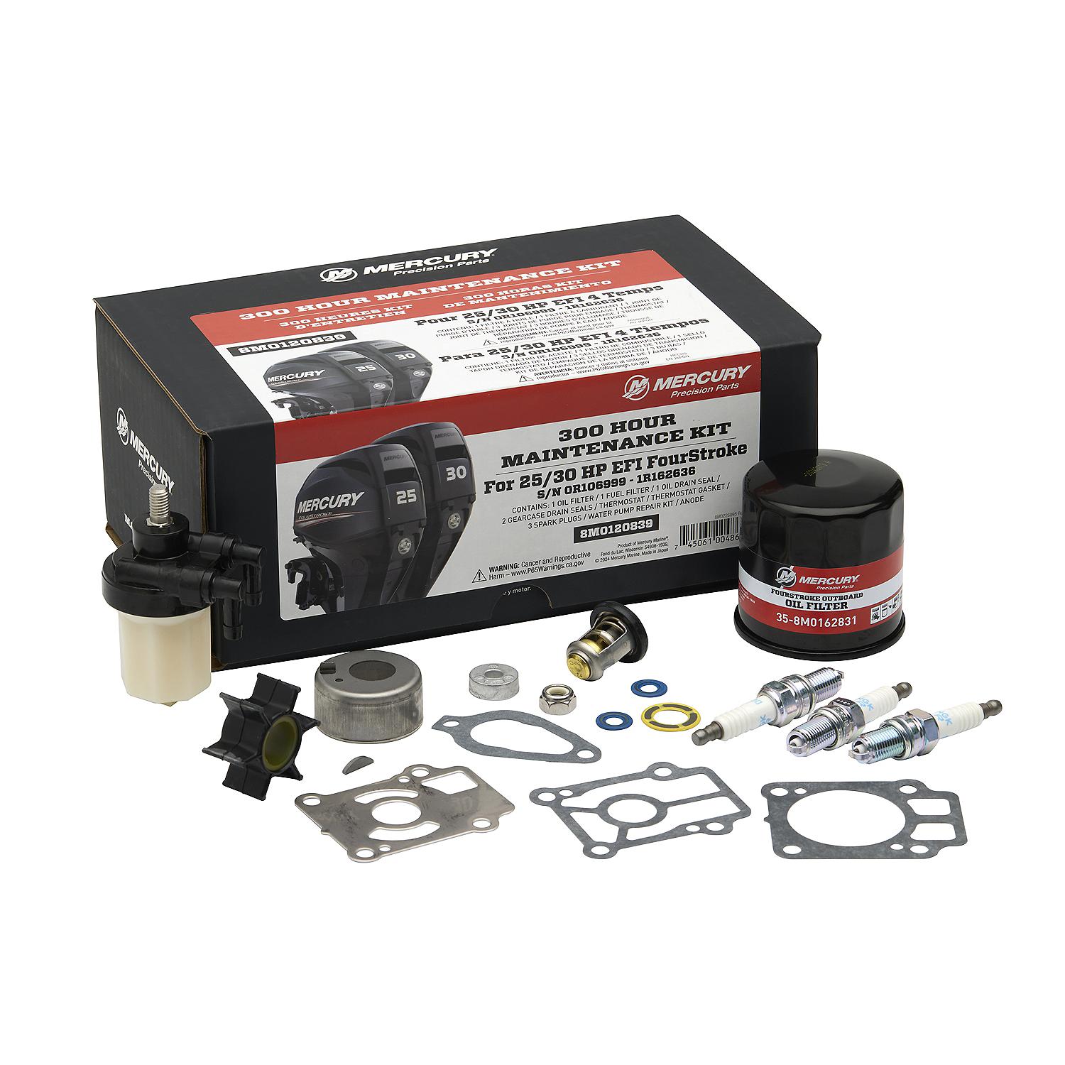 Mercury 8M0120839 25-30hp FourStroke 300 Hour Maintenance Kit