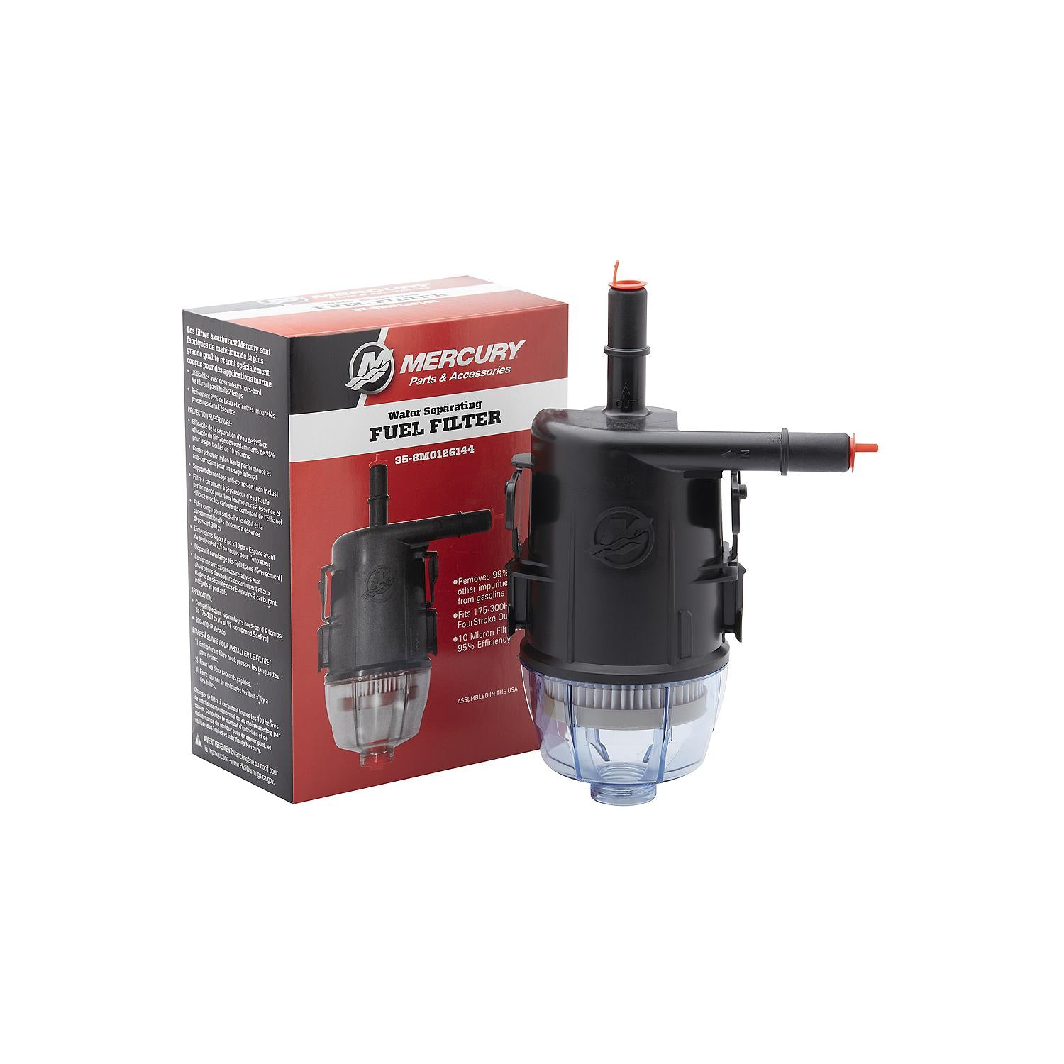 Mercury 8M0126144 Water Separating Fuel Filter for Mercury V6 and V8 FourStroke Outboards