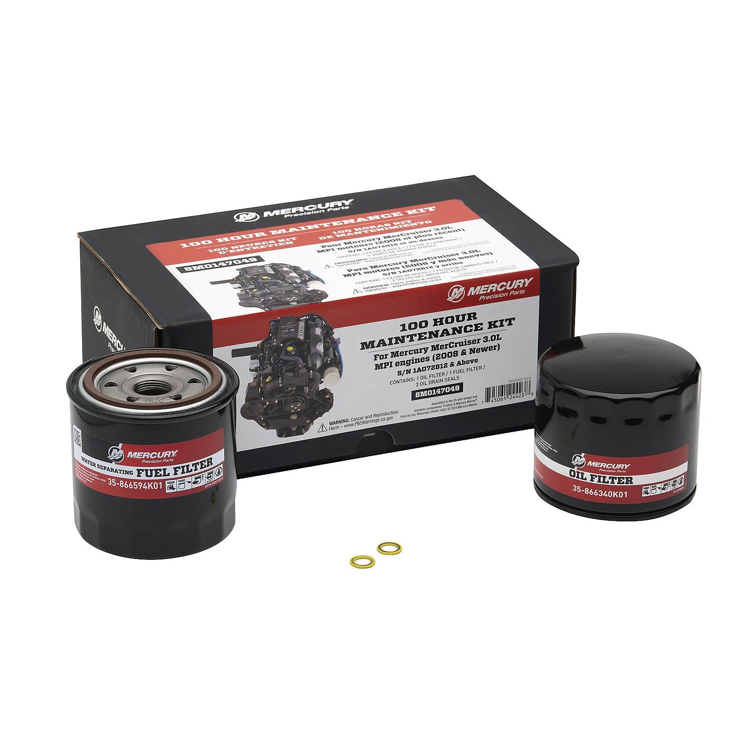 Mercury 8M0147049 MerCruiser 3.0L MPI Sterndrive Engine 100 Hour Maintenance Kit
