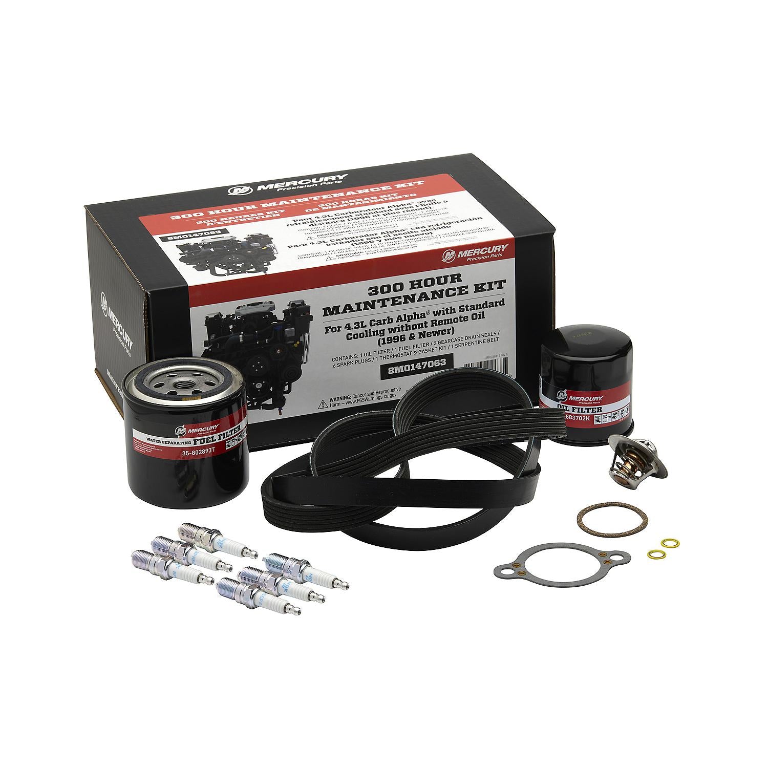 Mercury 8M0147063 MerCruiser 4.3L Carbureted Engine with Alpha Sterndrive 300 Hour Maintenance Kit