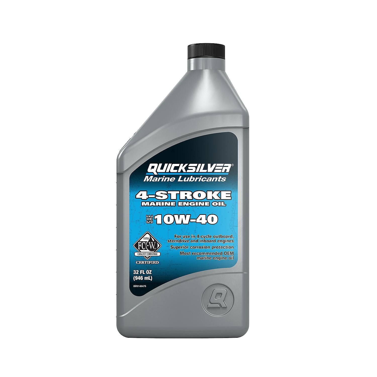 Quicksilver 10W-40 4-Stroke Marine Engine Oil, 1 Quart