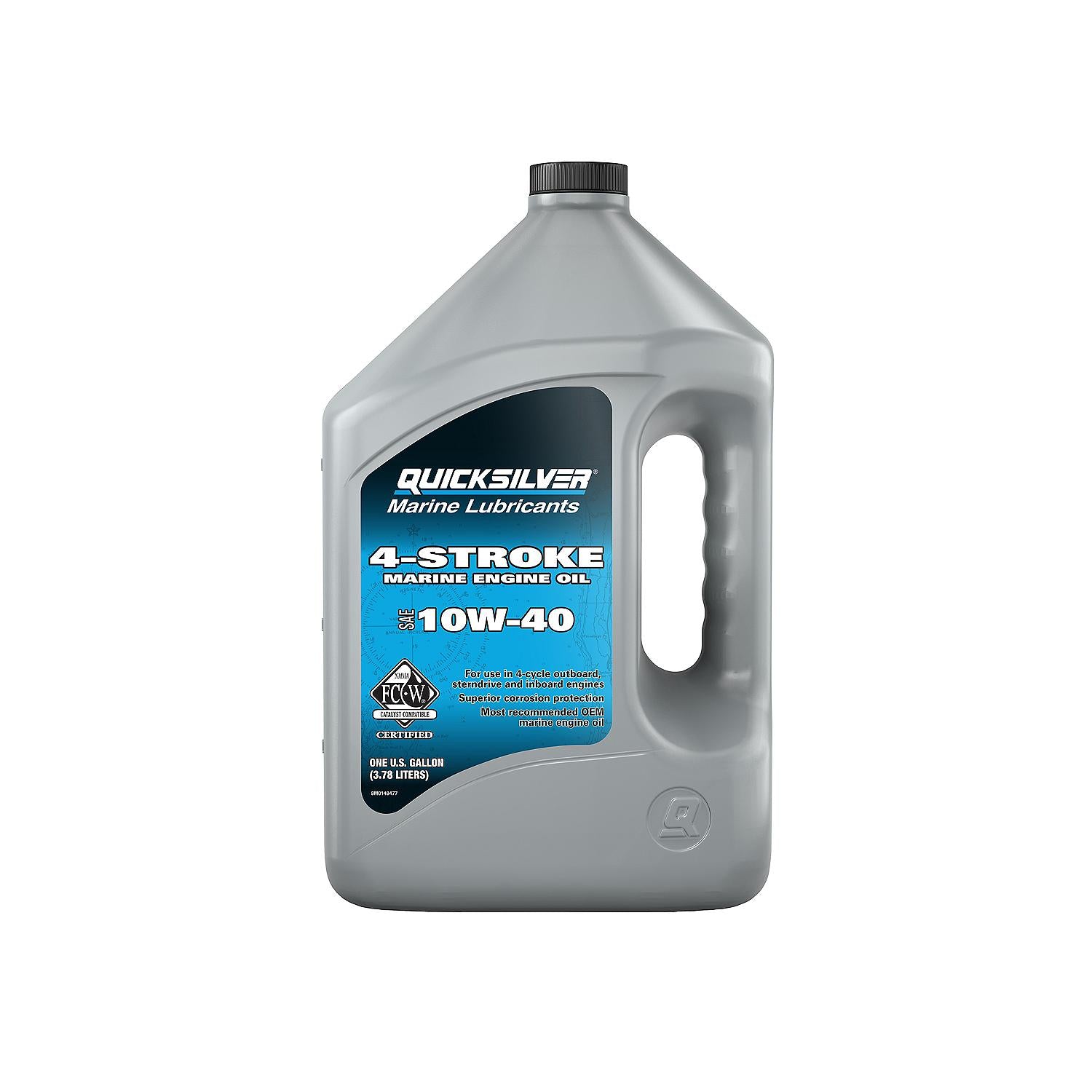 Quicksilver 10W-40 4-Stroke Marine Engine Oil, 1 Gallon