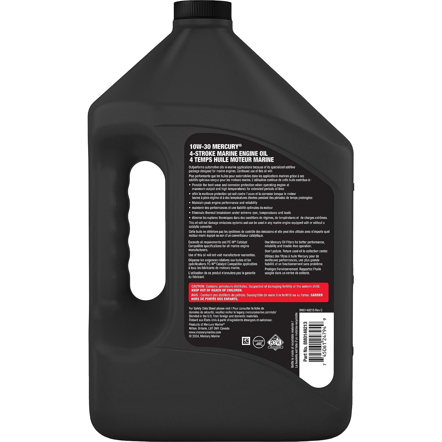 Mercury 10W-30 4-Stroke Synthetic Blend Marine Engine Oil, 1 Gallon