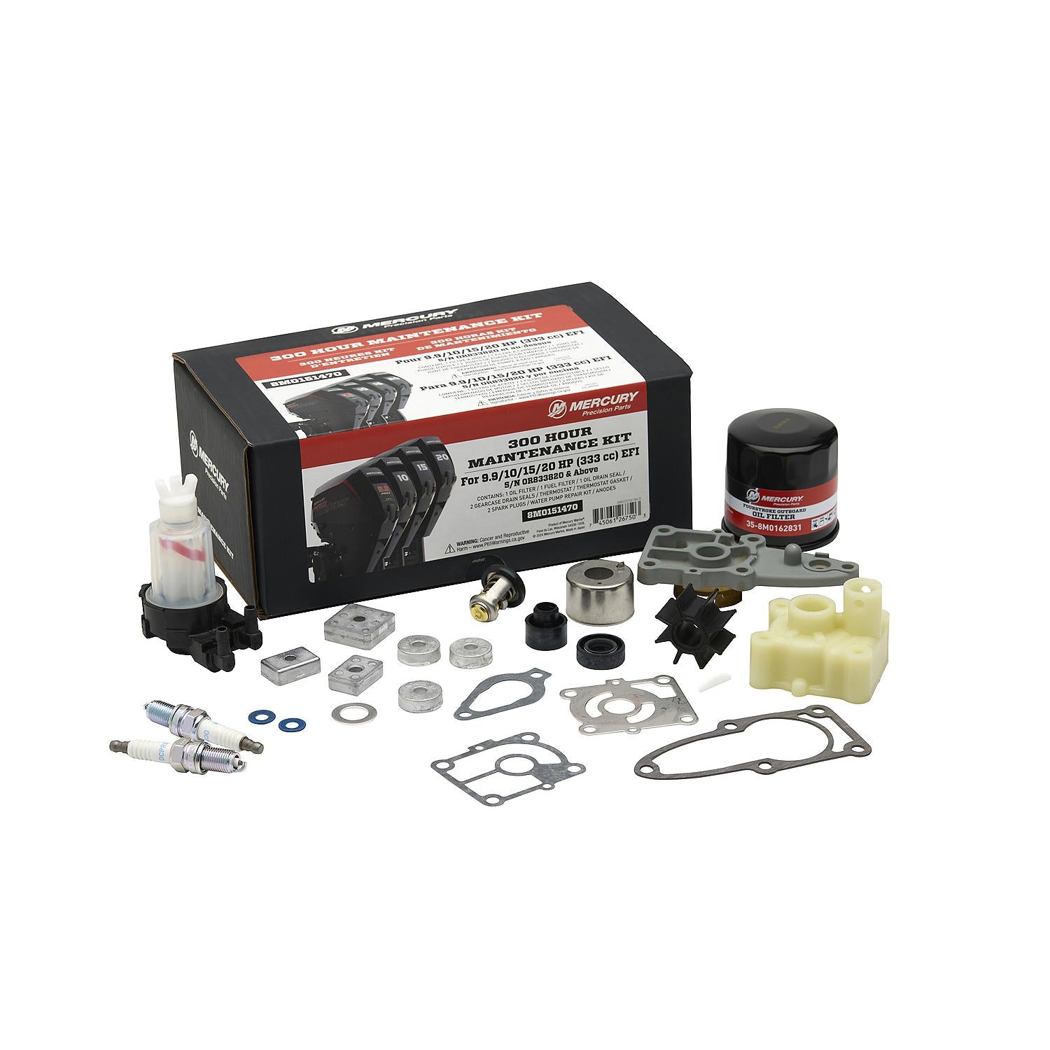 Mercury 8M0151470 9.9-20hp FourStroke EFI 300 Hour Maintenance Kit